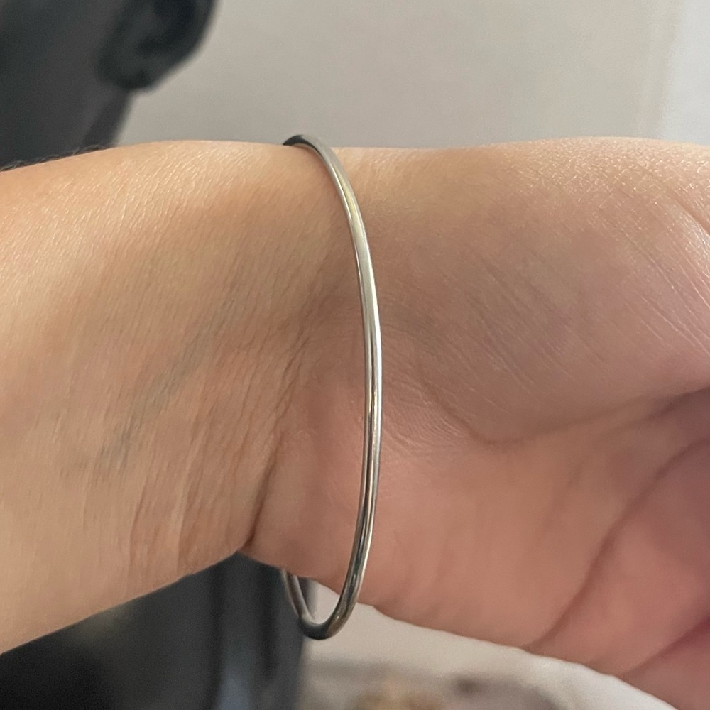 Silver Tone Trinity Bangle Bracelet - image 3